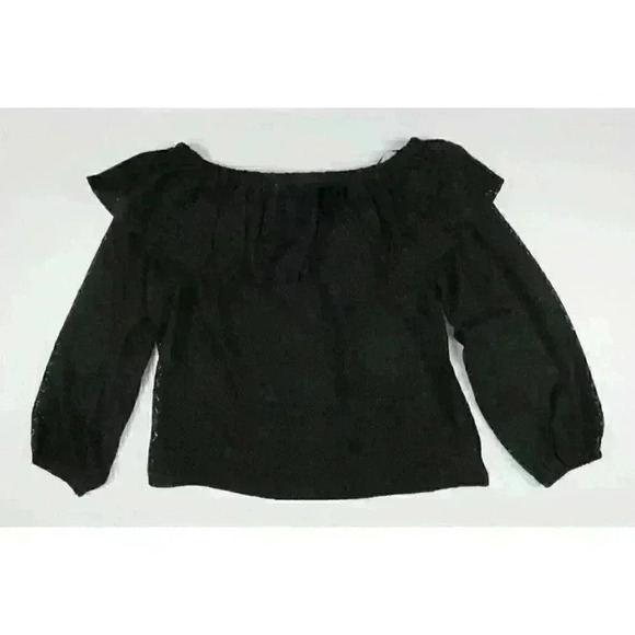 MICHAEL Michael Kors Womens L Ruffle Off-the-Shoulder Top In Black NWT $98 - Picture 3 of 4